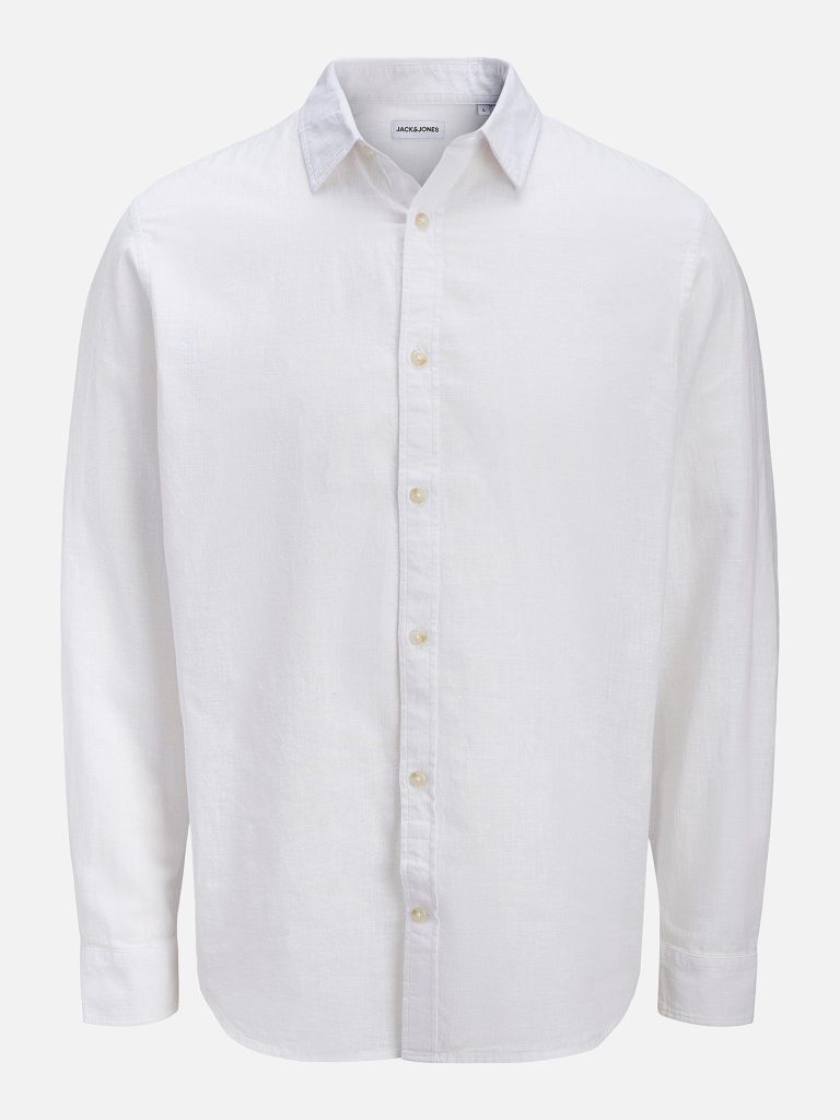 JJESUMMER LINEN BLEND SHIRT LS WHITE