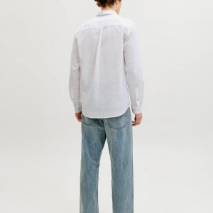 JJESUMMER LINEN BLEND SHIRT LS WHITE – Image 2