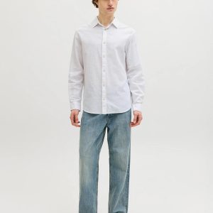 JJESUMMER LINEN BLEND SHIRT LS WHITE – Image 3
