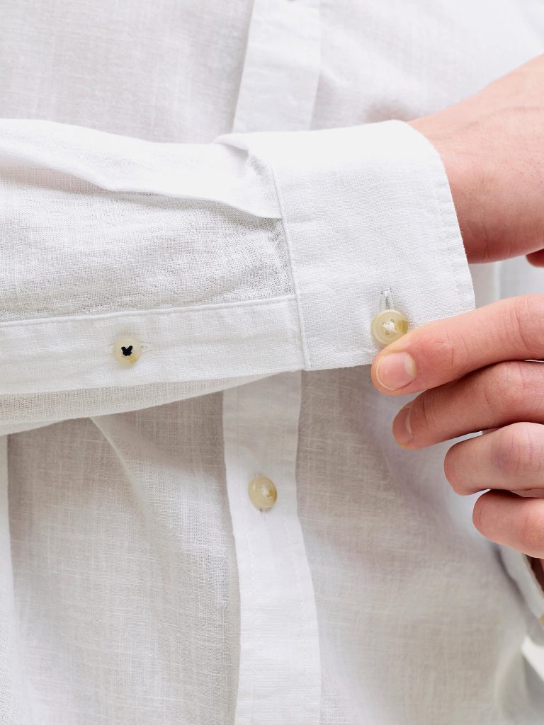 JJESUMMER LINEN BLEND SHIRT LS WHITE