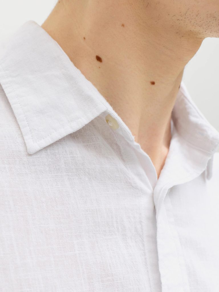 JJESUMMER LINEN BLEND SHIRT LS WHITE