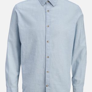 JJESUMMER LINEN BLEND SHIRT CELESTIAL BLUE - Image 1