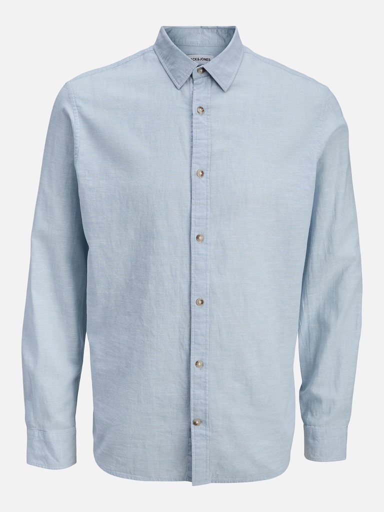 JJESUMMER LINEN BLEND SHIRT CELESTIAL BLUE