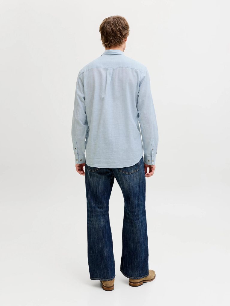 JJESUMMER LINEN BLEND SHIRT CELESTIAL BLUE