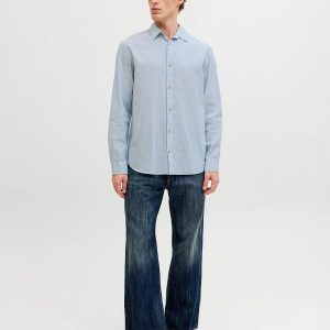 JJESUMMER LINEN BLEND SHIRT CELESTIAL BLUE - Image 3