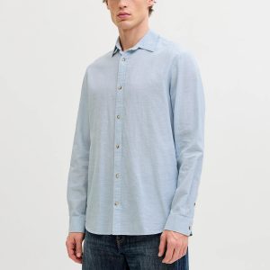 JJESUMMER LINEN BLEND SHIRT CELESTIAL BLUE - Image 5