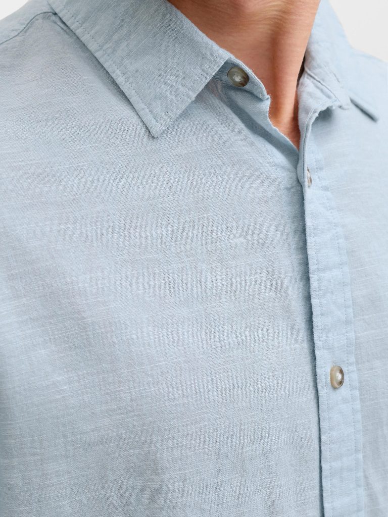 JJESUMMER LINEN BLEND SHIRT CELESTIAL BLUE