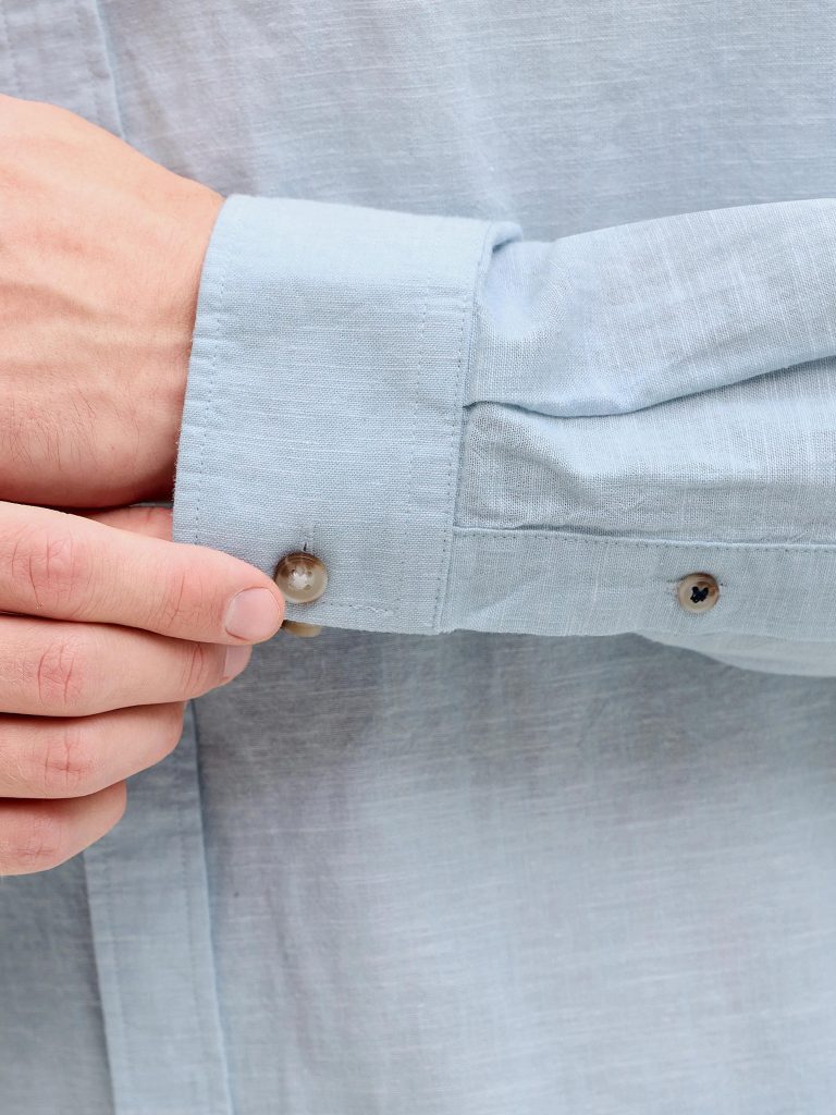 JJESUMMER LINEN BLEND SHIRT CELESTIAL BLUE