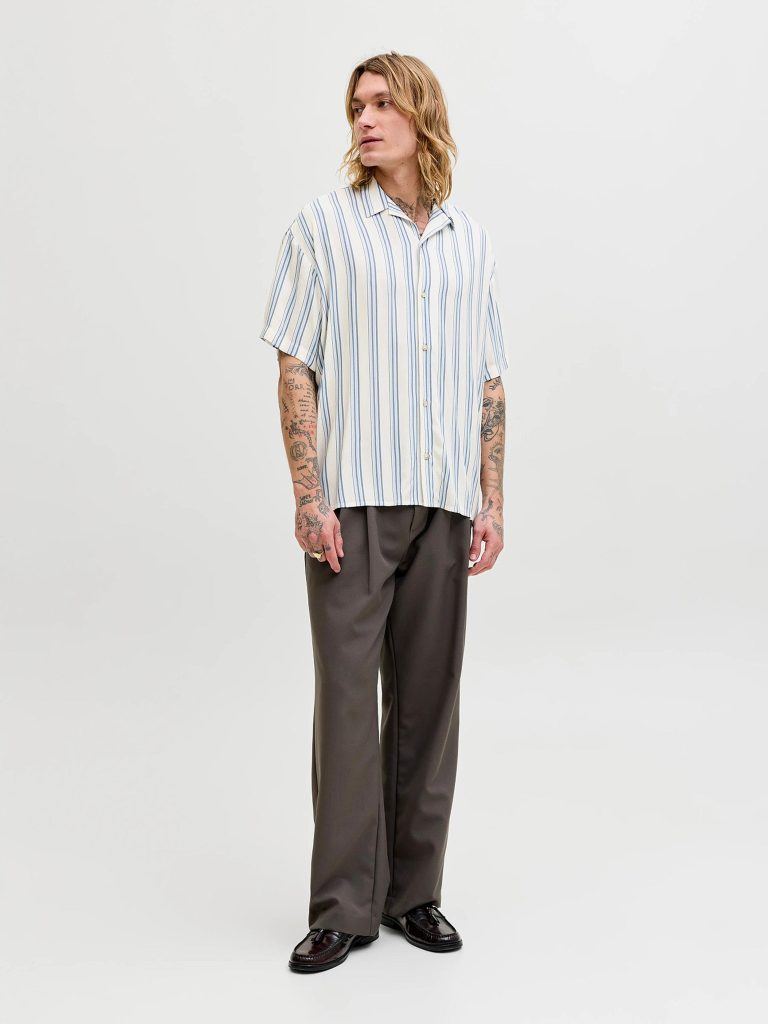 JJEJEFF RESORT STRIPE SHIRT CELESTIAL BLUE