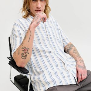 JJEJEFF RESORT STRIPE SHIRT CELESTIAL BLUE – Image 4