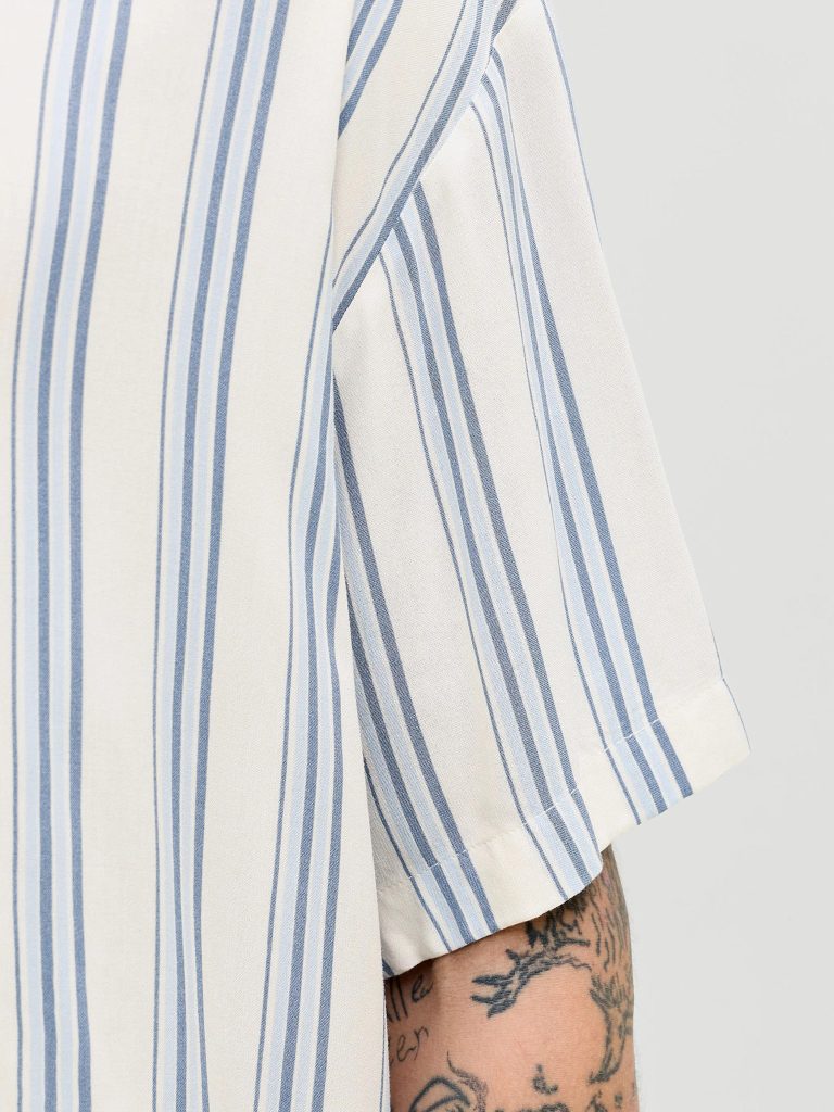 JJEJEFF RESORT STRIPE SHIRT CELESTIAL BLUE