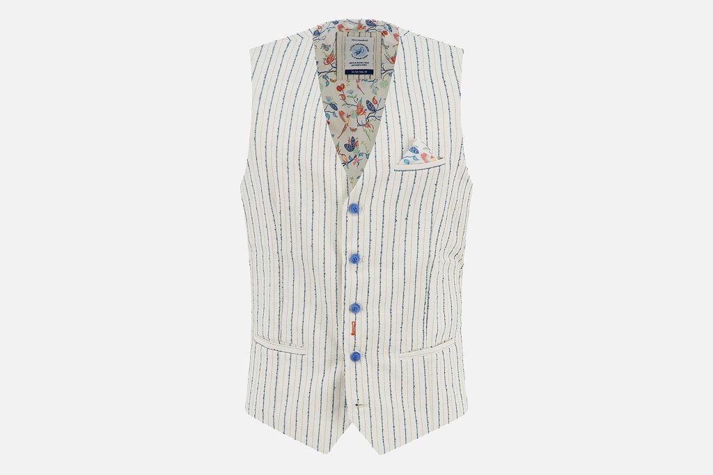 WAISTCOAT STRUCTURE STRIPES WHITE