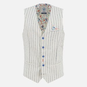 WAISTCOAT STRUCTURE STRIPES WHITE – Image 1