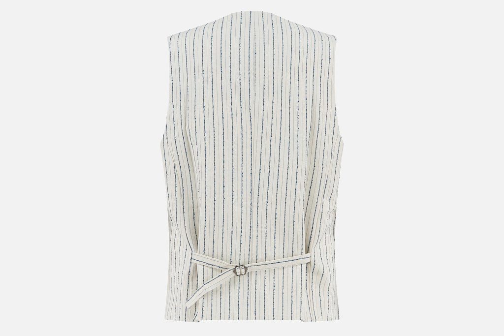 WAISTCOAT STRUCTURE STRIPES WHITE