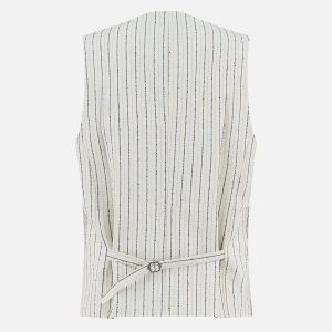 WAISTCOAT STRUCTURE STRIPES WHITE – Image 2