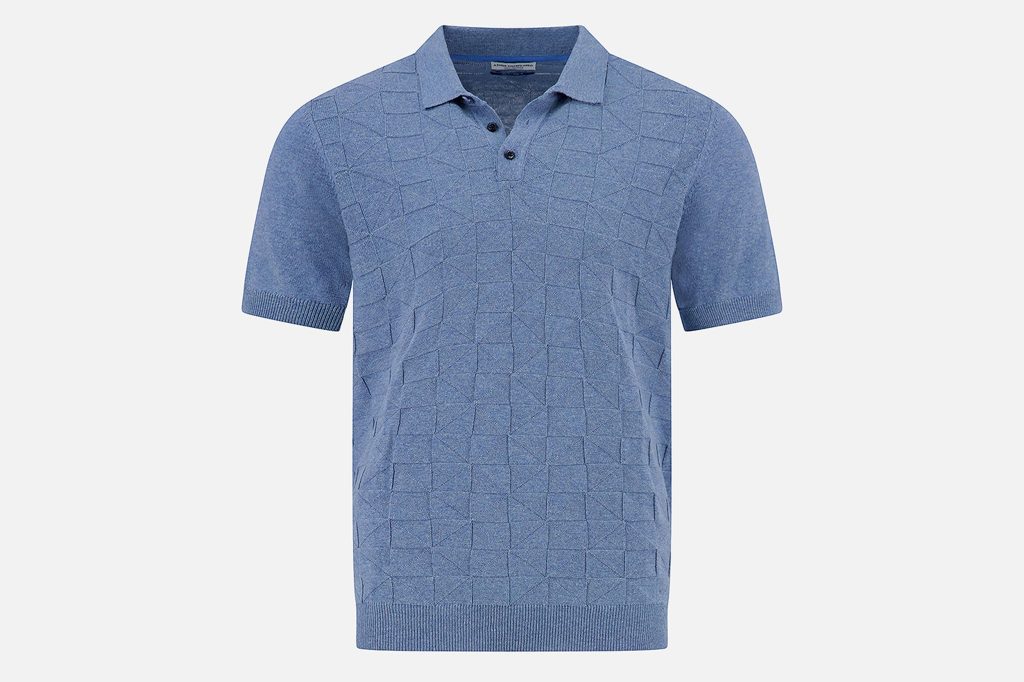 POLO KNITTED STRUCTURE JEANS BLUE