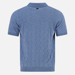 POLO KNITTED STRUCTURE JEANS BLUE – Image 2