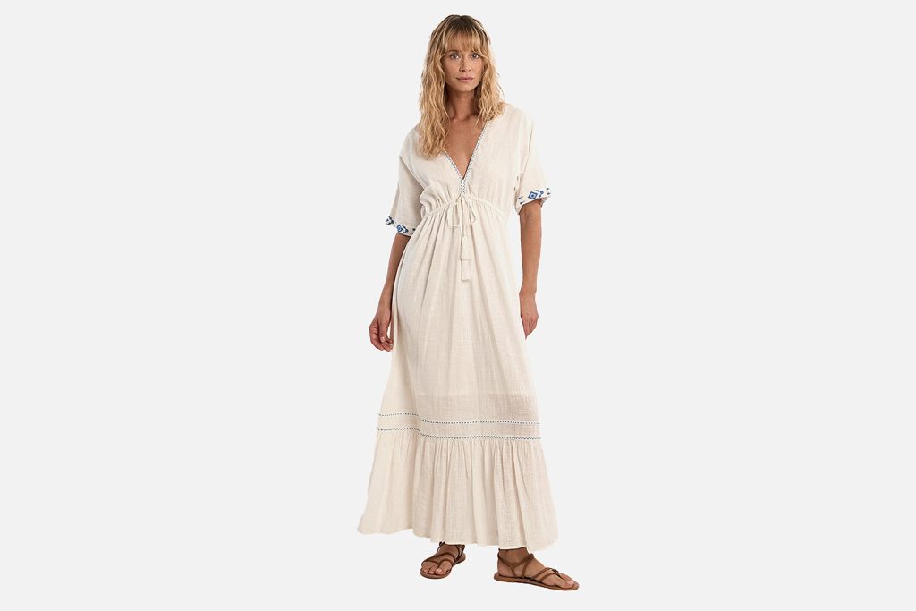 ROBE MOLLY LONGUE BRODERIES BLANC