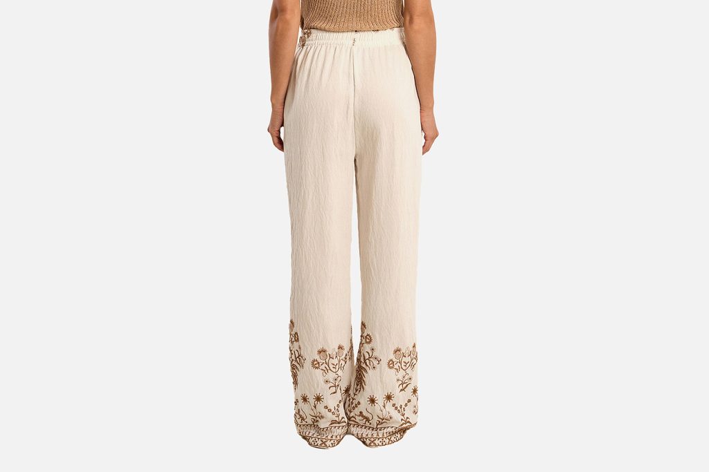 PANTALON MOLLY ECRU BEIGE BRODE