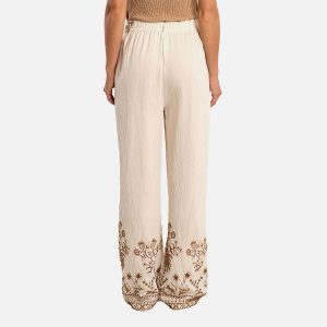 PANTALON MOLLY ECRU BEIGE BRODE - Image 2