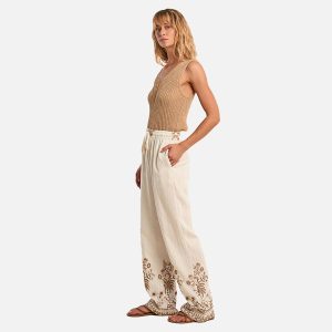 PANTALON MOLLY ECRU BEIGE BRODE - Image 3