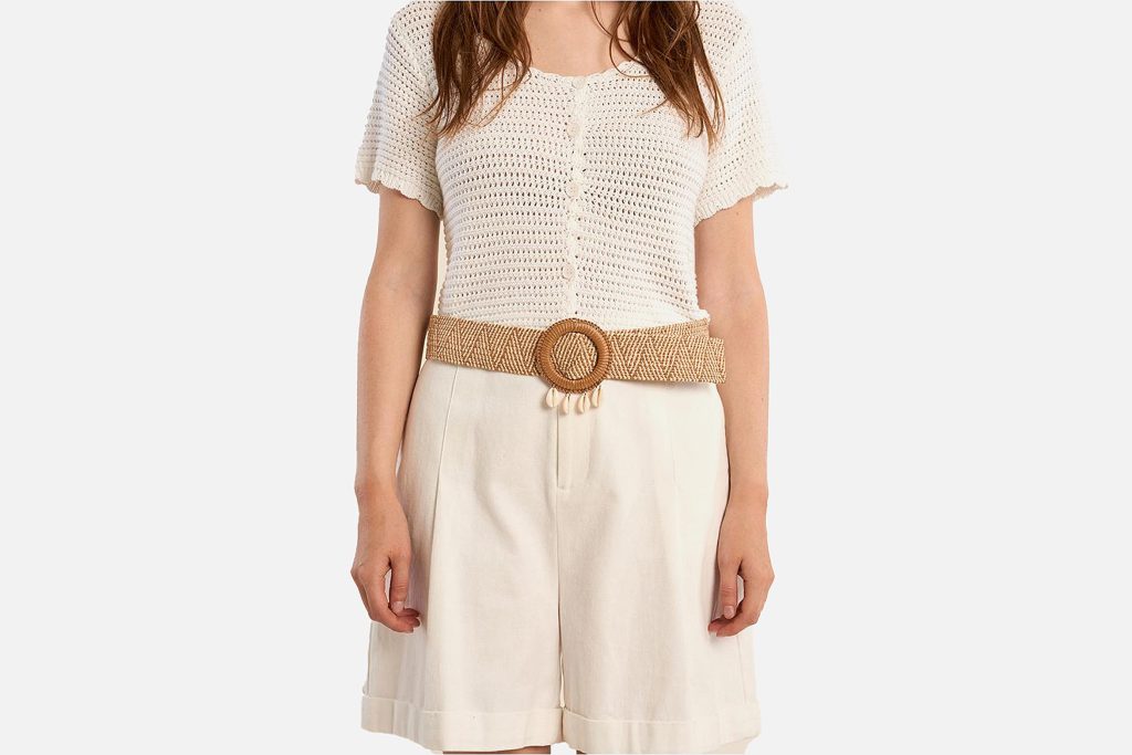 CEINTURE RAPHIA MOLLY BOUCLE COQUILLAGE