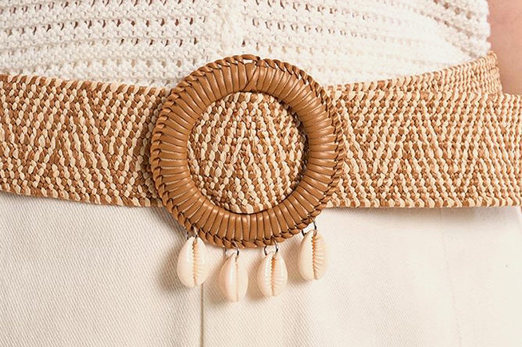CEINTURE RAPHIA MOLLY BOUCLE COQUILLAGE