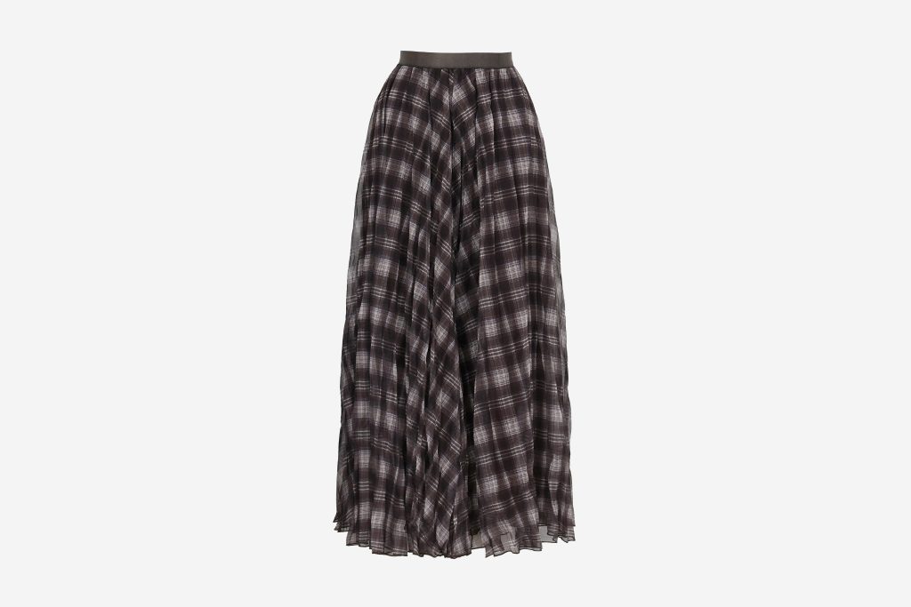 JUPE LILI MAXI CHECKS CHOCOLATE
