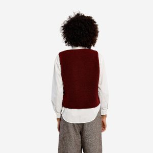 VEST LILI SM IMITATION MOUTON DARK RED – Image 2