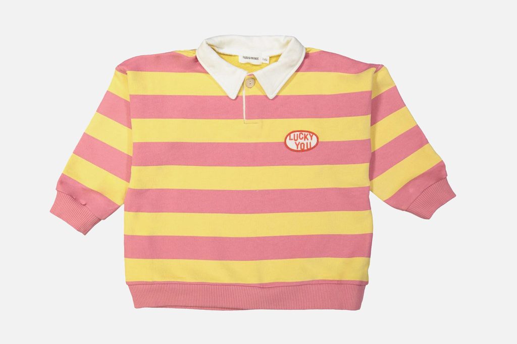 POLO SWEATER FILOU STIPES JAUNE ROSE