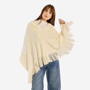 PONCHO TRICO ECRU - Image 1