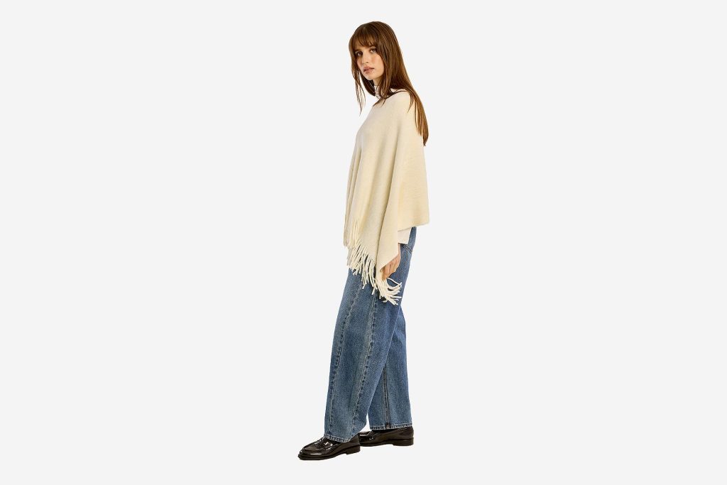 PONCHO TRICO ECRU