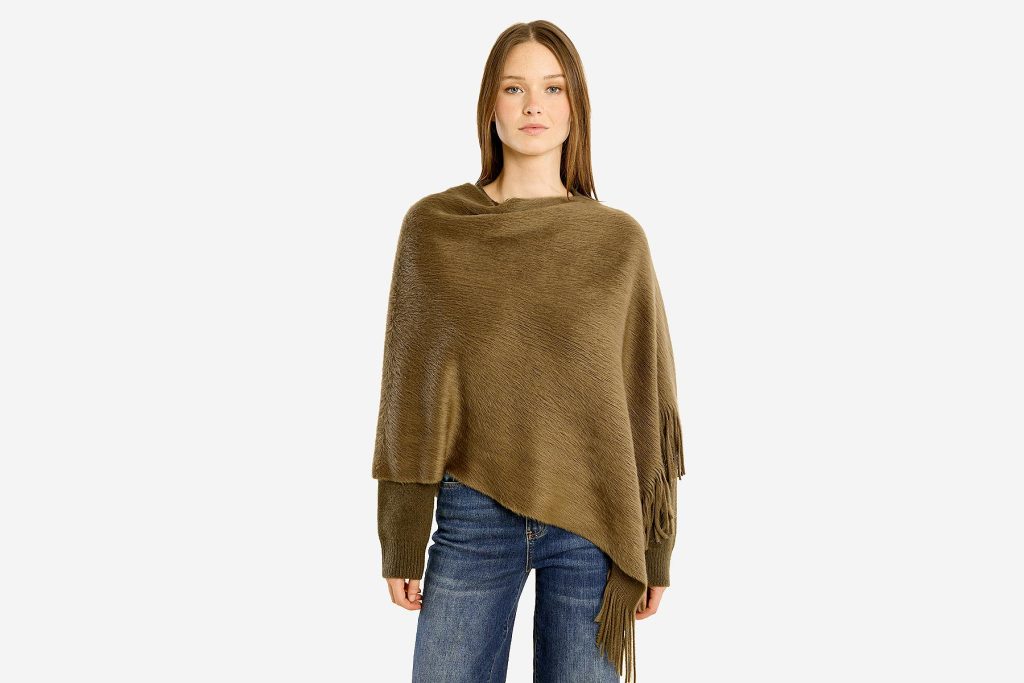 PONCHO TRICO KAKI