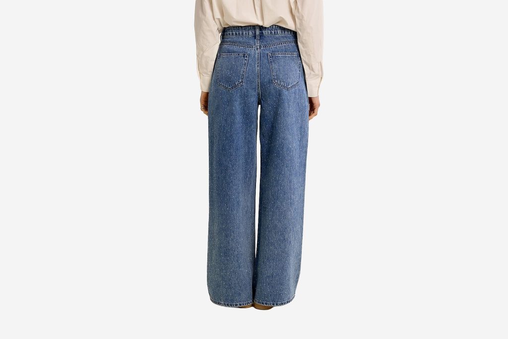 WOVEN PANTALON JEAN BLEU
