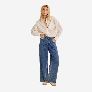 WOVEN PANTALON JEAN BLEU - Image 4