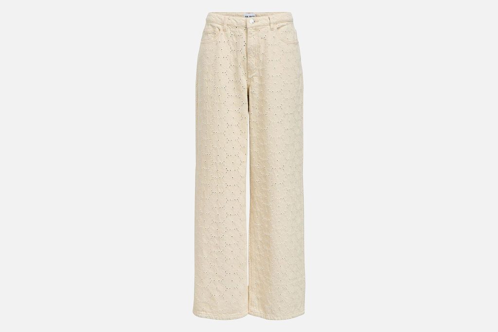 OBJRAISA MW WIDE JEANS SS FAIR BIRCH