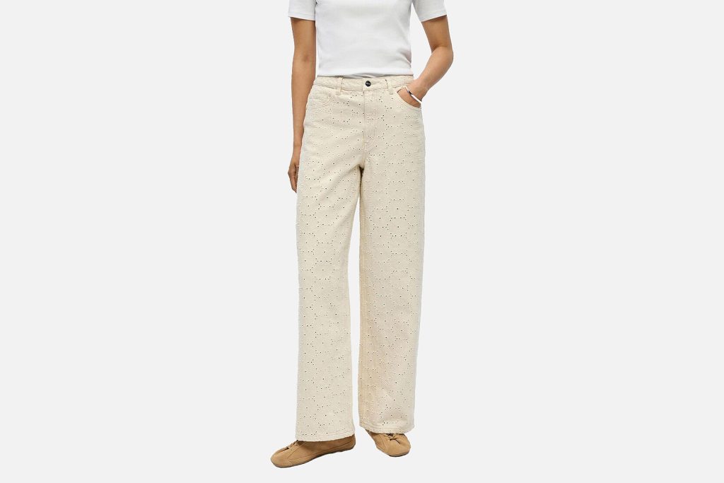 OBJRAISA MW WIDE JEANS SS FAIR BIRCH