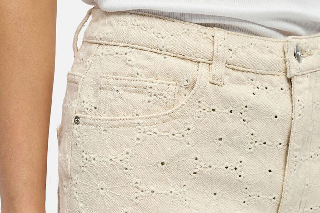 OBJRAISA MW WIDE JEANS SS FAIR BIRCH