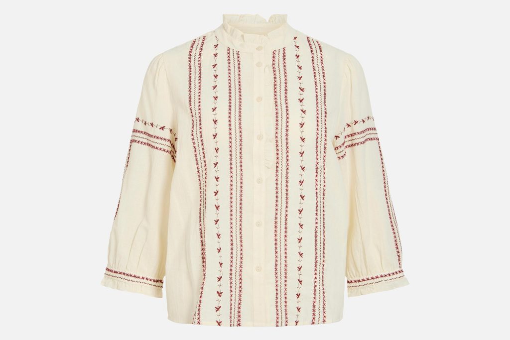 VIARIA 34 EMB SHIRT BIRCH SABLE