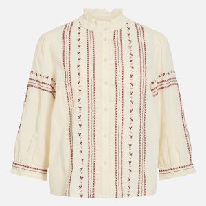 VIARIA 34 EMB SHIRT BIRCH SABLE - Image 1