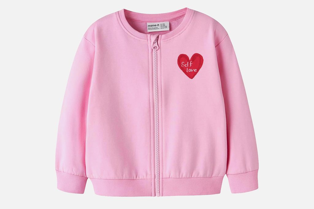 NMFLAUFEY LS NREG SWEAT CARD BEGONIA PINK