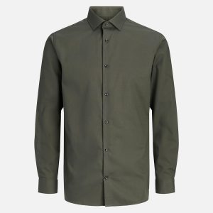 JPRBLAPARKER DETAIL LS SHIRT FOREST NIGHT - Image 1