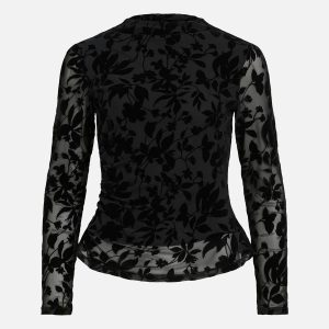 VIRIKKE LS FUNNEL NECK TOP BLACK BEAUTY – Image 1
