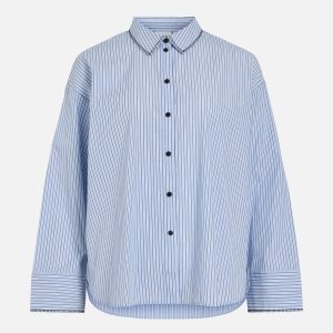 VILANSA LS STRIPE SHIRT LIGHT DARK BLUE – Image 1