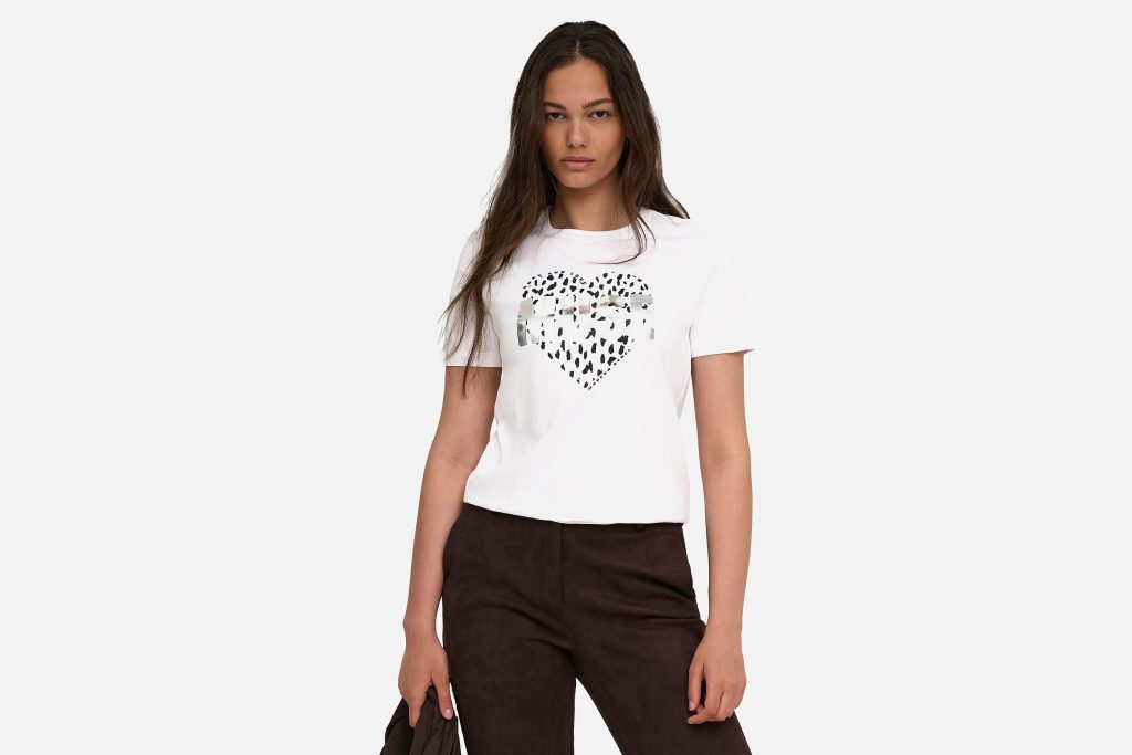 ONLKITA SS TEE JRS NOOS BRIGHT WHITE MUSE HEART