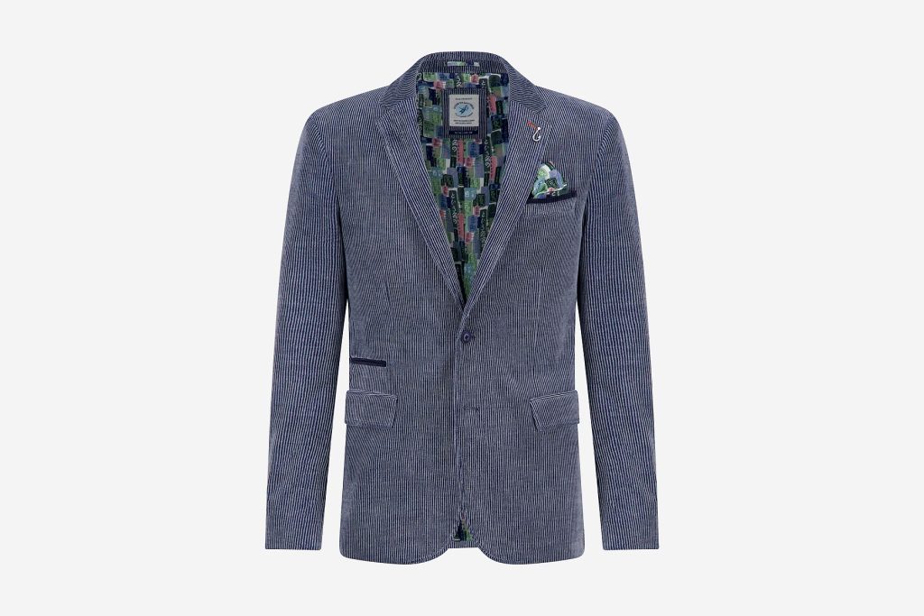BLAZER 2 TONES RIB JEANS BLUE
