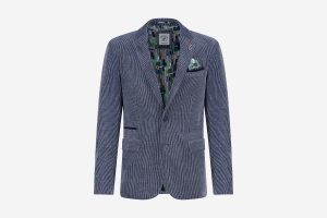 BLAZER 2 TONES RIB JEANS BLUE