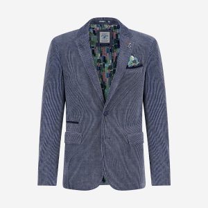 BLAZER 2 TONES RIB JEANS BLUE – Image 1