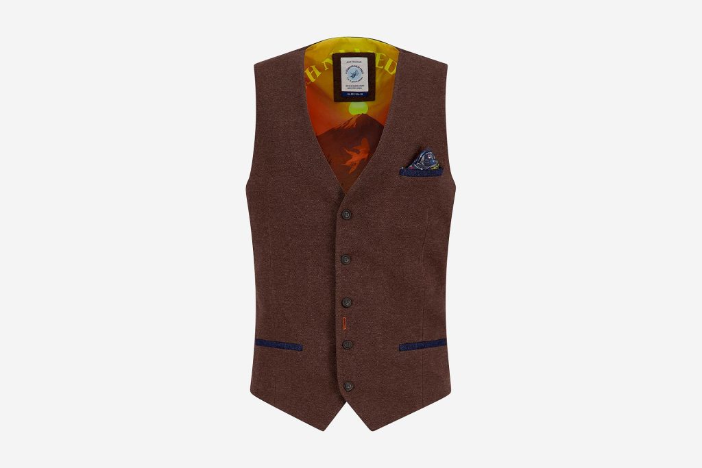 WAISTCOAT PIQUE CHOCOLATE BROWN