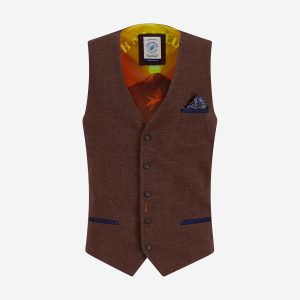 WAISTCOAT PIQUE CHOCOLATE BROWN – Image 1